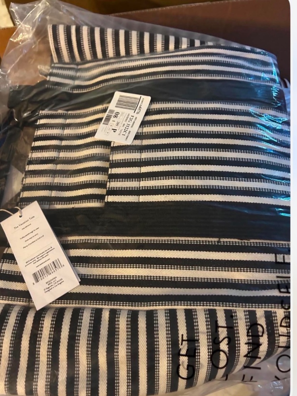 BEIS STRIPED VACATION TOTE